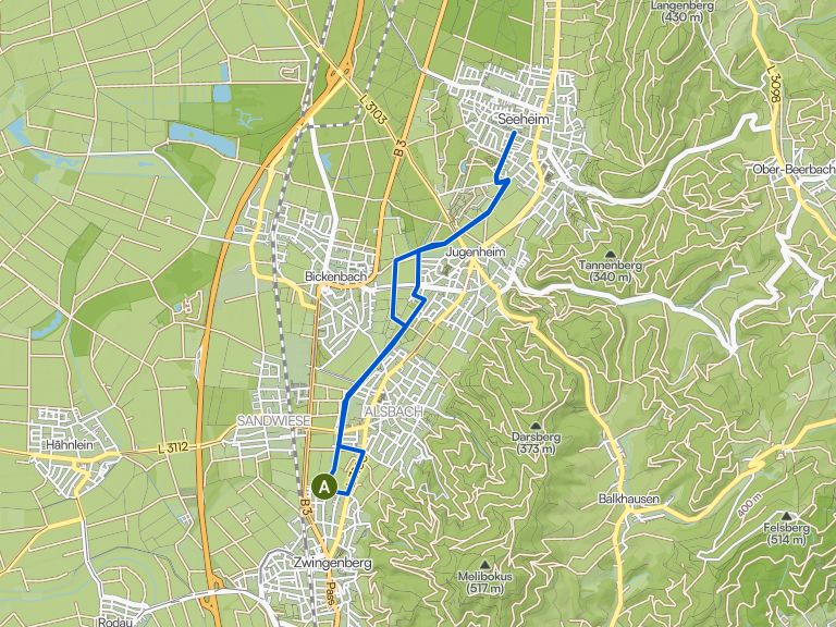 Fahrradtour: Zwingenberg - Alsbach - Jugenheim - Seeheim (Eiscafé 